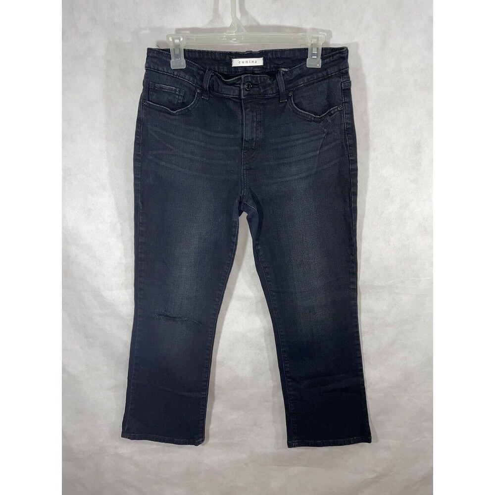 Eunina Distressed Midrise Crop Boot Jeans Size 30 Black